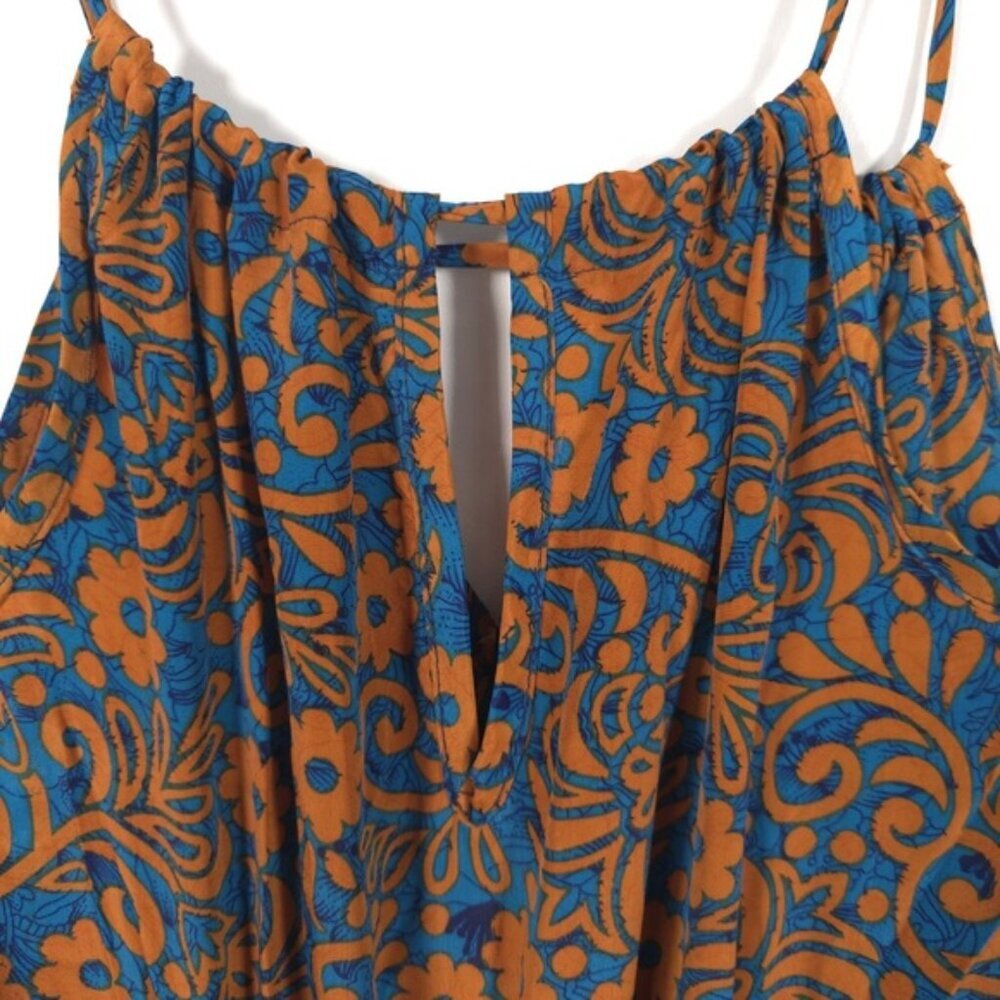 NWT RAGA Maxi Dress Floral Side Cut Out Elastic Waist Tassels Straps R1743 SMALL - Picture 8 of 15